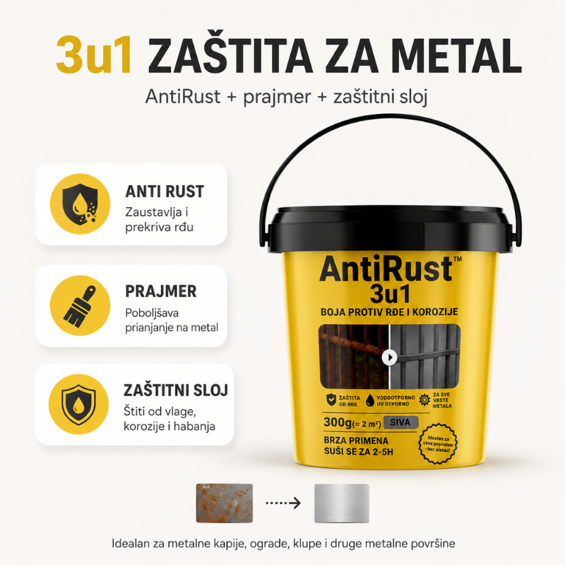 3u1 AntiRust boja za metal-trajno zaustavlja koroziju